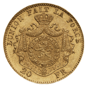 20 Francs "Léopold II" - Belgique - V°