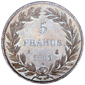 5 francs "Louis Philippe" - V°
