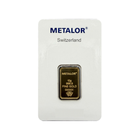 Lingotin Or 10 Grammes - "METALOR" sous scellé - R°