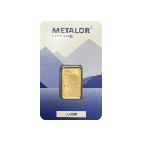 Lingotin Or 5 Grammes - "METALOR" sous scellé - R°